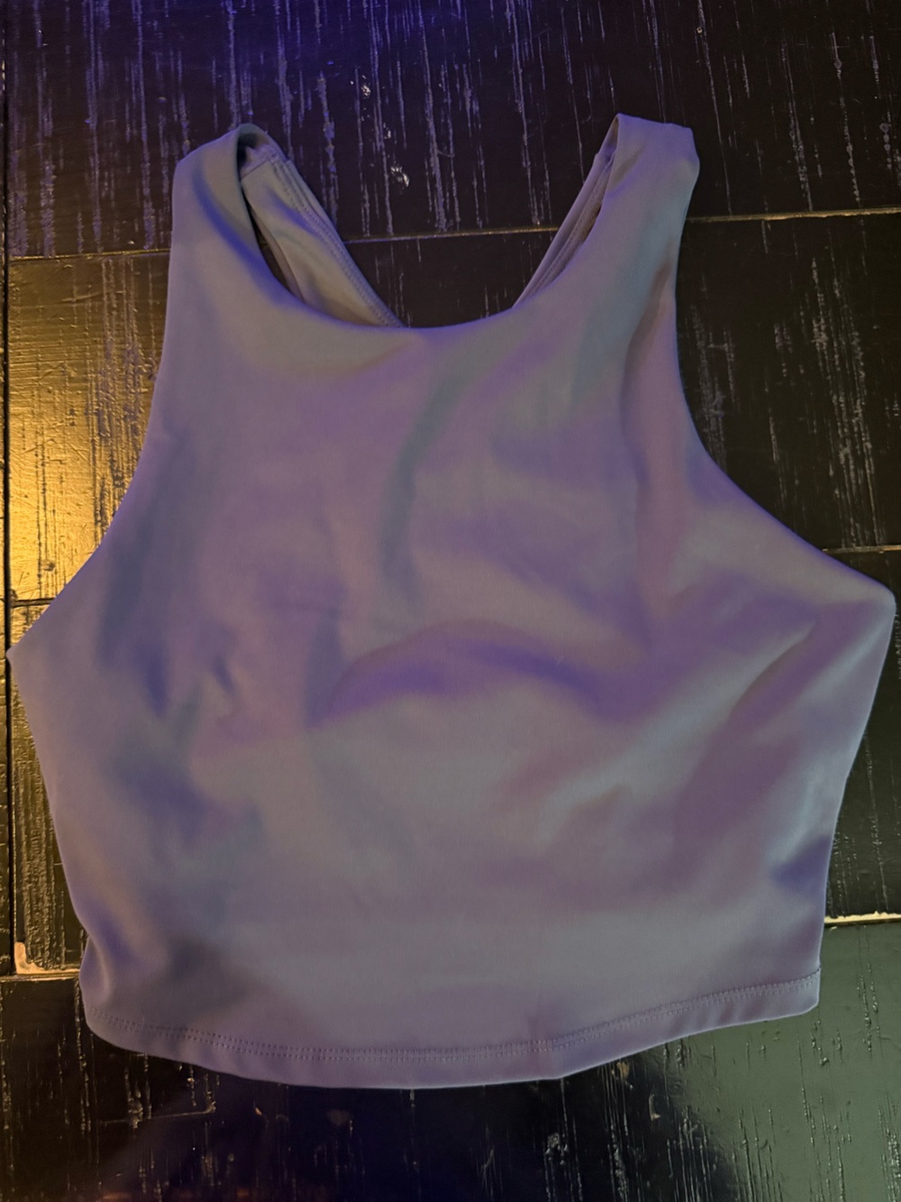 Blue gray Women's Sleeveless crop tank Top with built in sports bra
